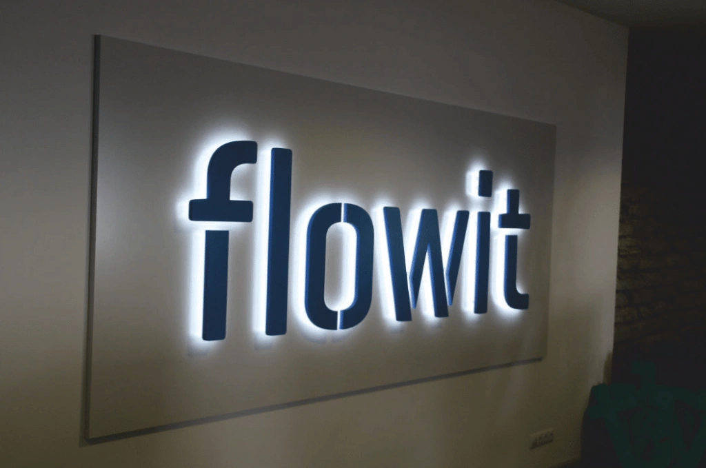 Flowit logo valgustaustaga